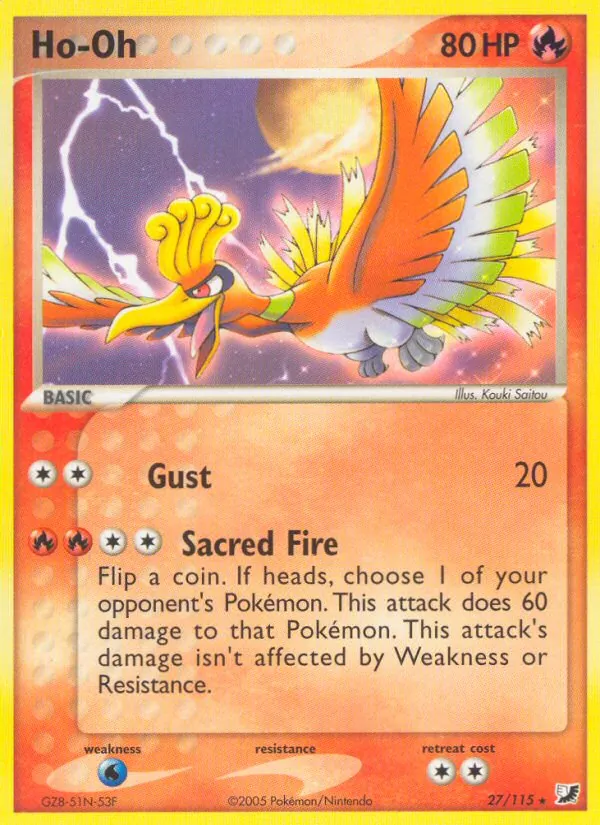 Kartu Ho-Oh dari Unseen Forces, nomor 27/115
