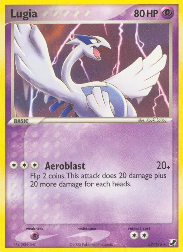 Lugia card from Unseen Forces, number 29/115