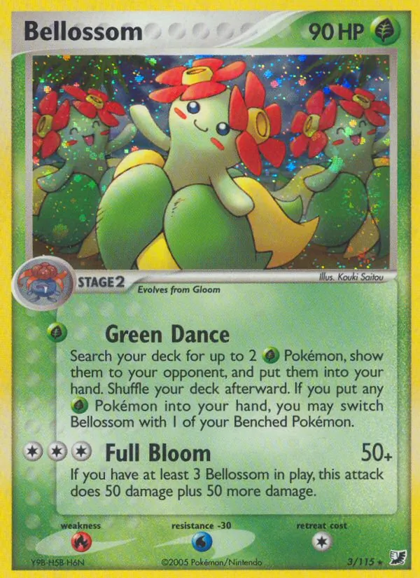 Bellossom card from Unseen Forces, number 3/115