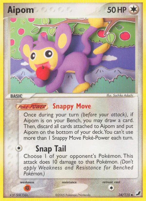 Kaart Aipom uit Unseen Forces, nummer 34/115