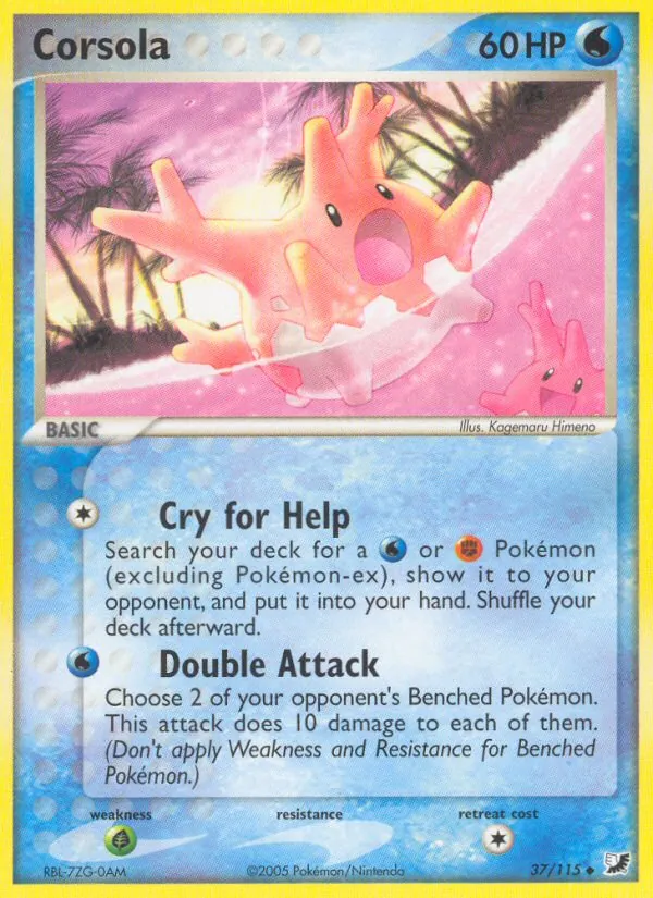 Kartu Corsola dari Unseen Forces, nomor 37/115