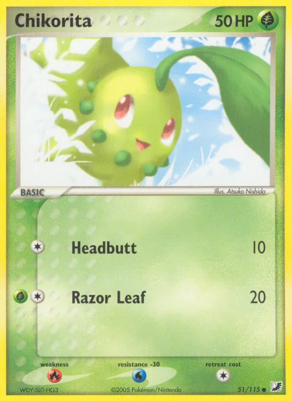Kartu Chikorita dari Unseen Forces, nomor 51/115