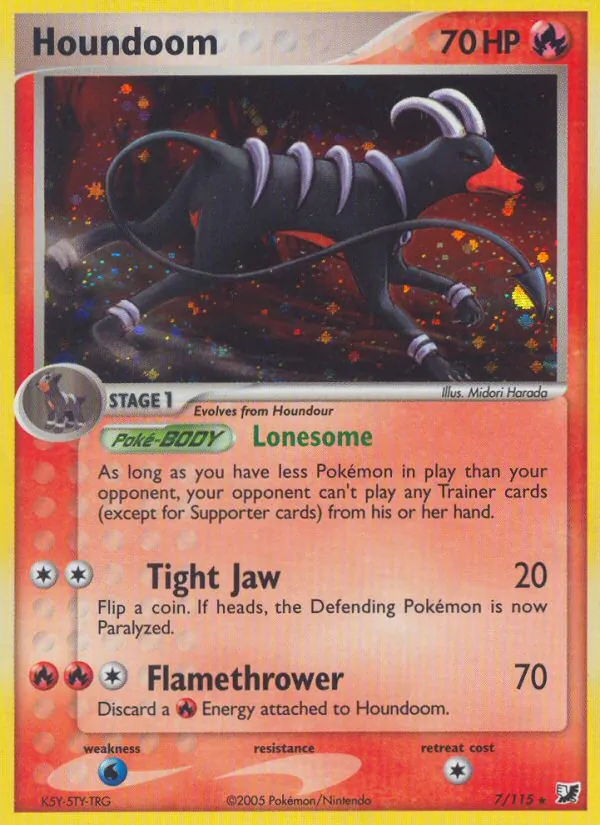 Houndoom card from Unseen Forces, number 7/115