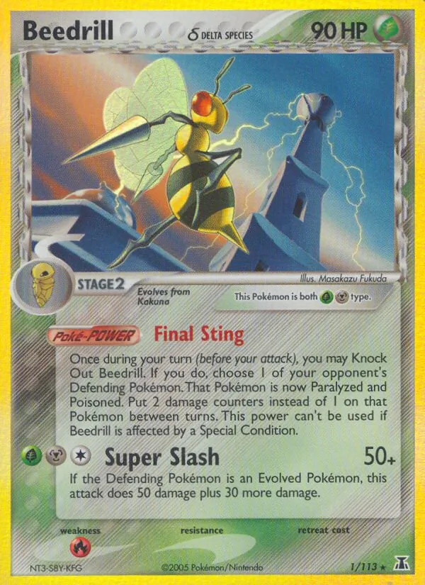 Beedrill δ card from Delta Species, number 1/113