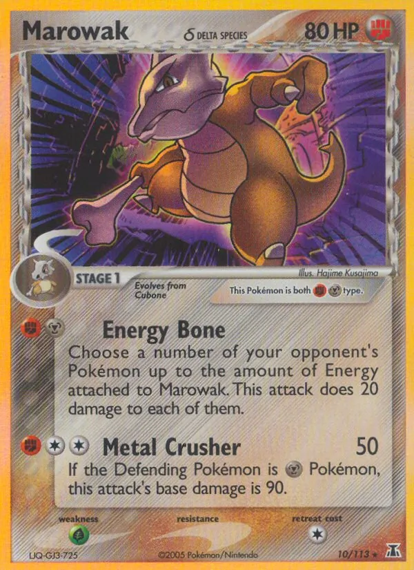 Marowak δ card from Delta Species, number 10/113