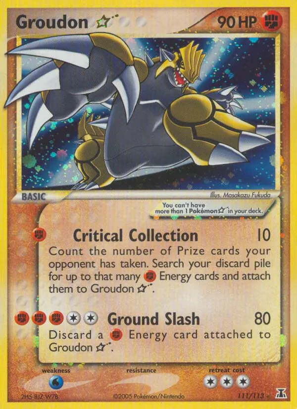 Kartu Groudon Star dari Delta Species, nomor 111/113