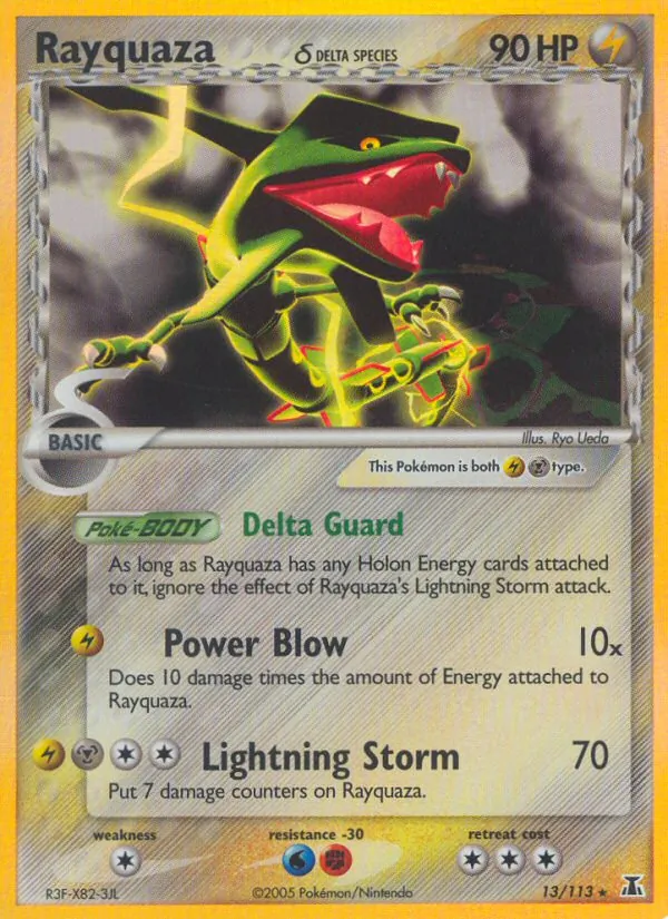 Rayquaza δ card from Delta Species, number 13/113