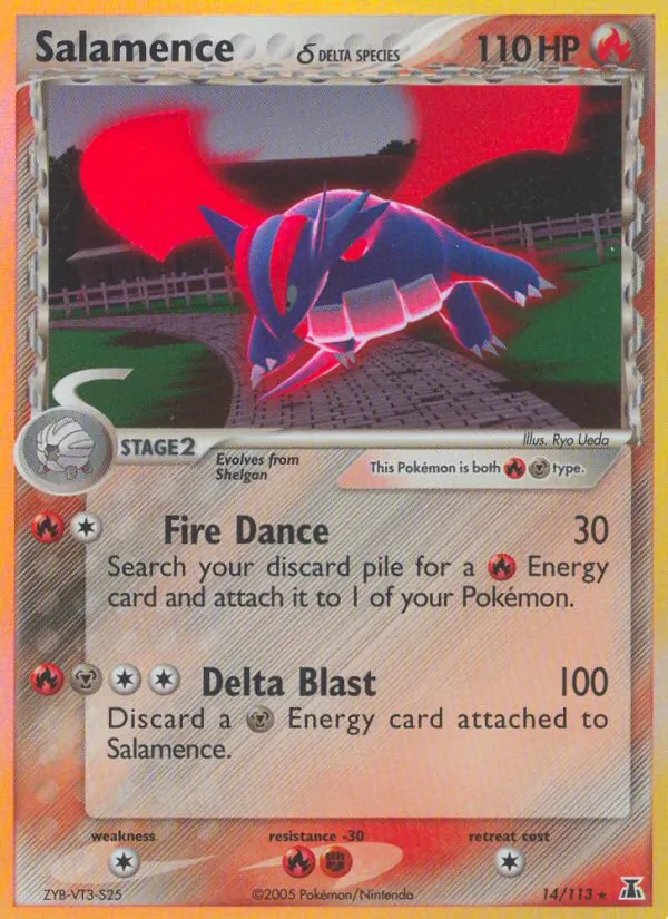 Salamence δ card from Delta Species, number 14/113