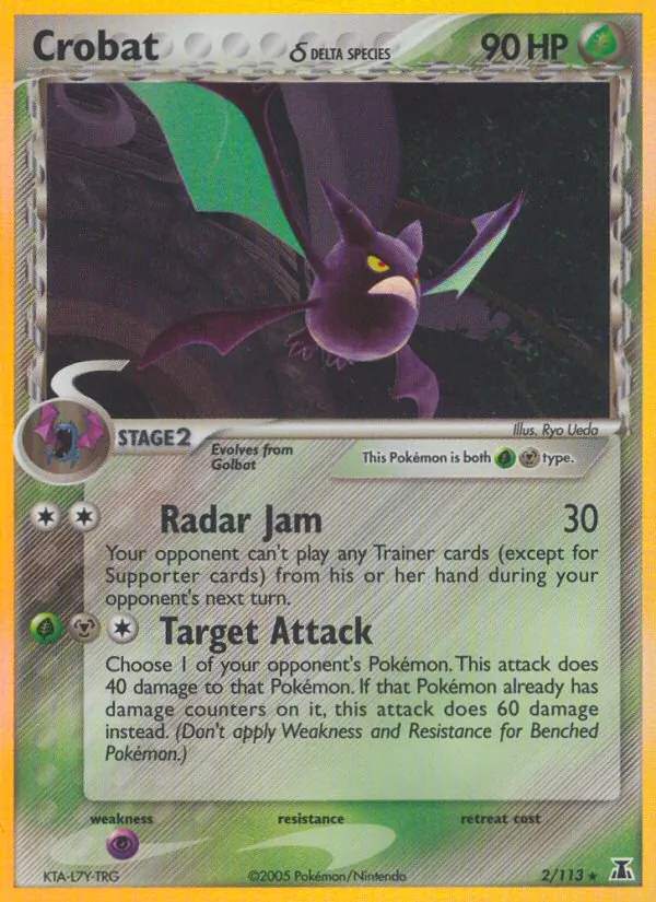 Crobat δ card from Delta Species, number 2/113