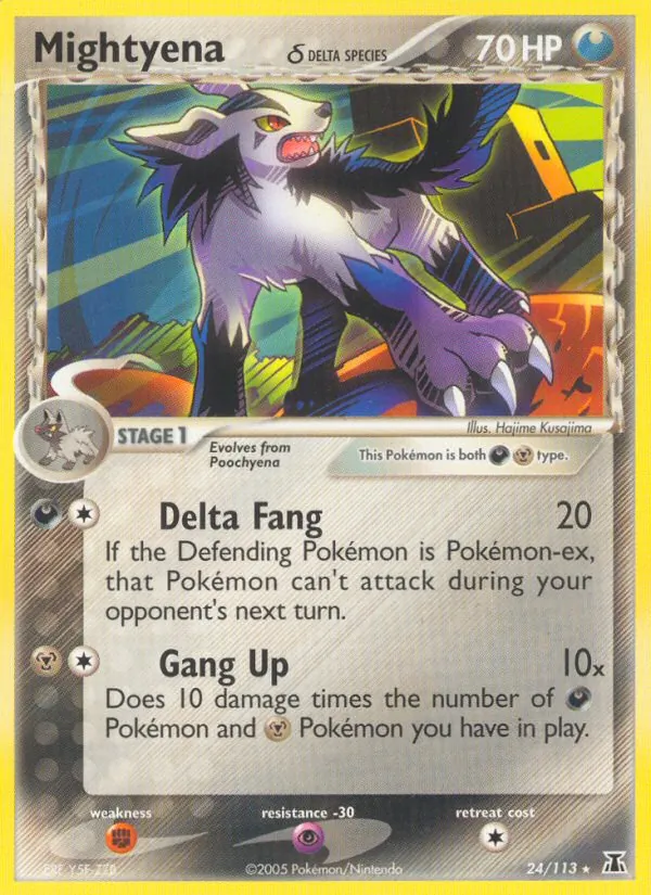 Kartu Mightyena δ dari Delta Species, nomor 24/113