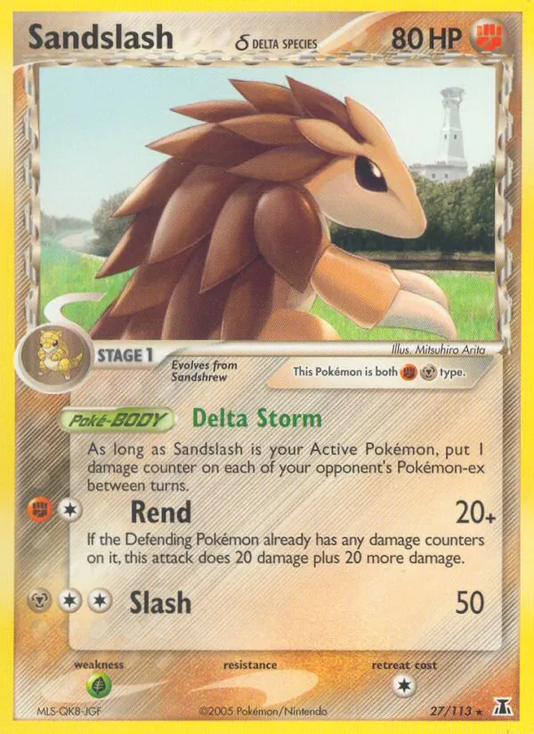 Kartu Sandslash δ dari Delta Species, nomor 27/113