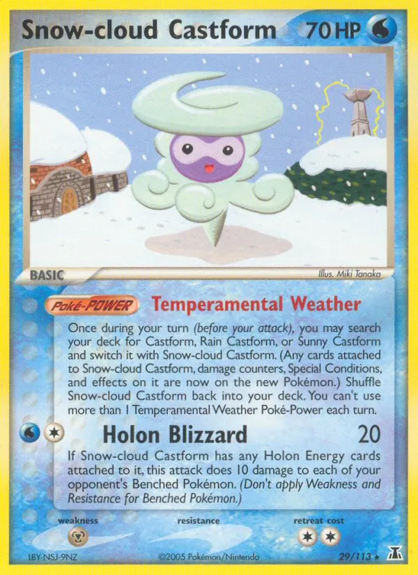 Kaart Snow-cloud Castform uit Delta Species, nummer 29/113