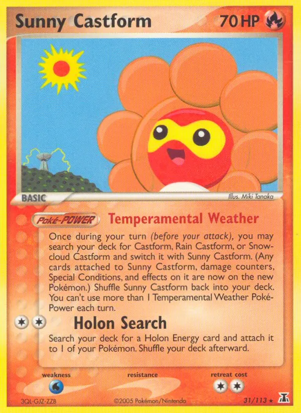 Kartu Sunny Castform dari Delta Species, nomor 31/113