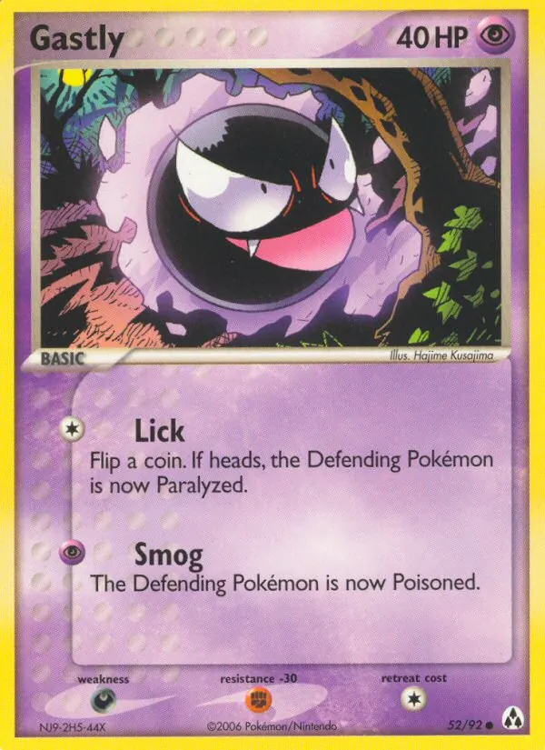 Kaart Gastly uit Legend Maker, nummer 52/92