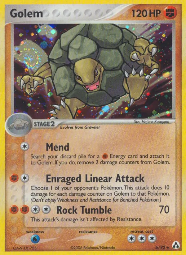 Carta Golem dell'espansione Legend Maker, numero 6/92