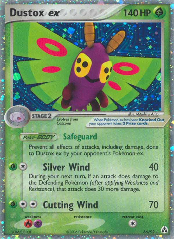 Dustox ex card from Legend Maker, number 86/92