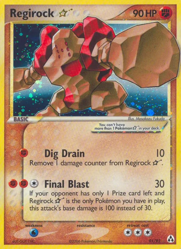 Kartu Regirock ☆ dari Legend Maker, nomor 91/92