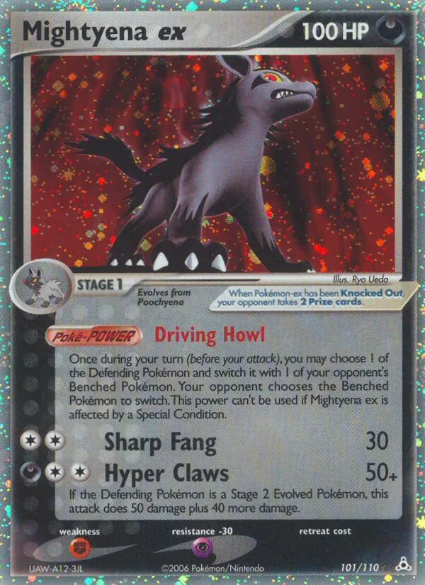 Mightyena ex card from Holon Phantoms, number 101/110
