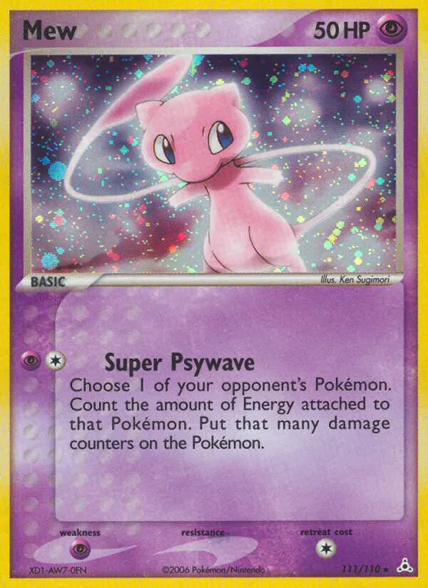 Mew card from Holon Phantoms, number 111/110