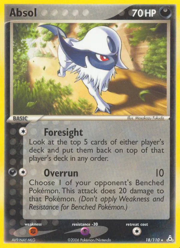 Absol card from Holon Phantoms, number 18/110