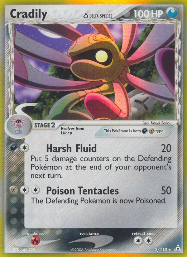 Cradily δ card from Holon Phantoms, number 2/110