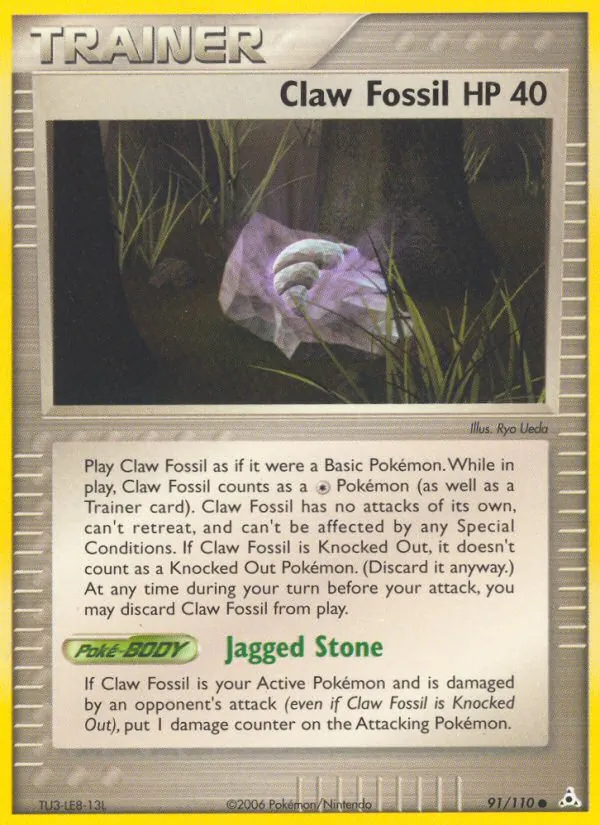 Kartu Claw Fossil dari Holon Phantoms, nomor 91/110