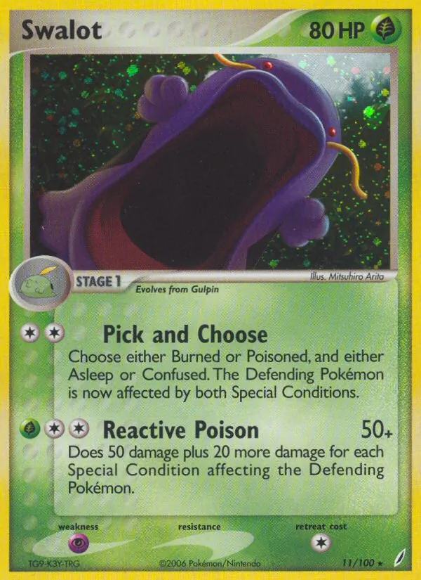 Swalot card from Crystal Guardians, number 11/100