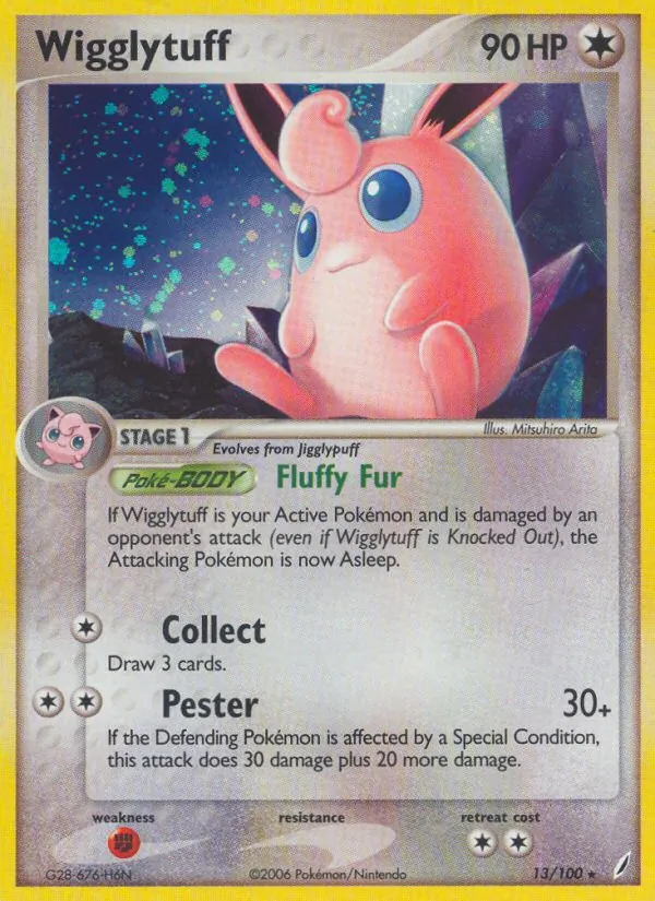 Wigglytuff card from Crystal Guardians, number 13/100