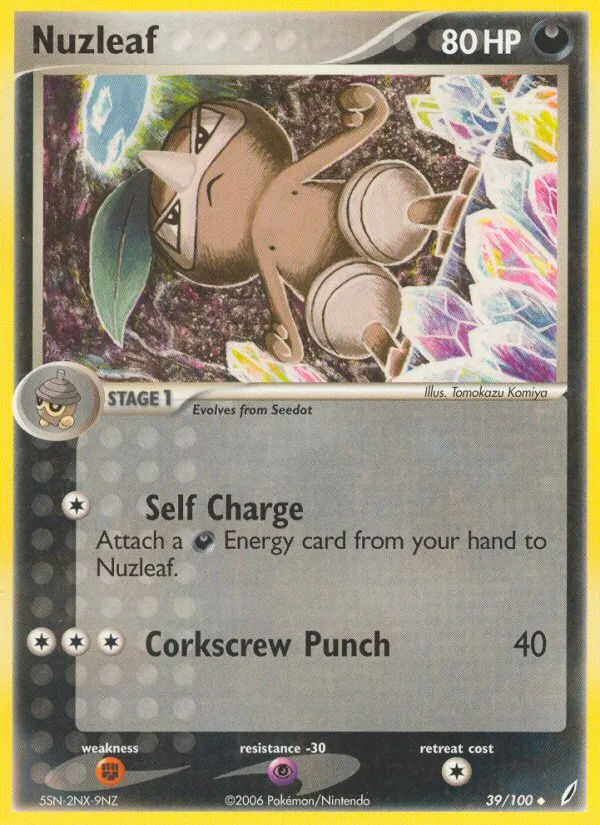 Nuzleaf card from Crystal Guardians, number 39/100