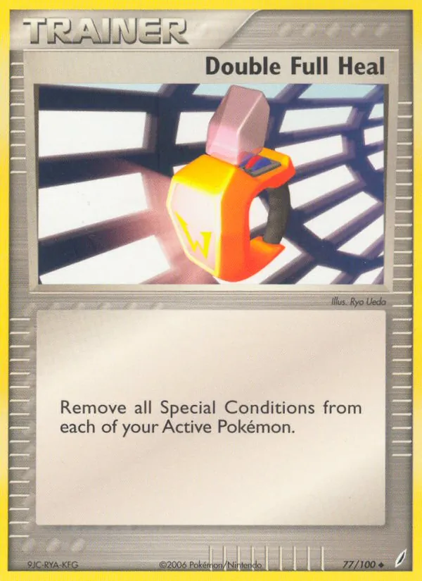 Double Full Heal card from Crystal Guardians, number 77/100