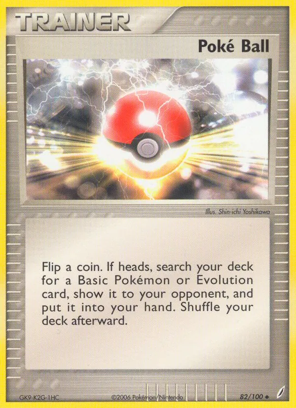 Poké Ball card from Crystal Guardians, number 82/100