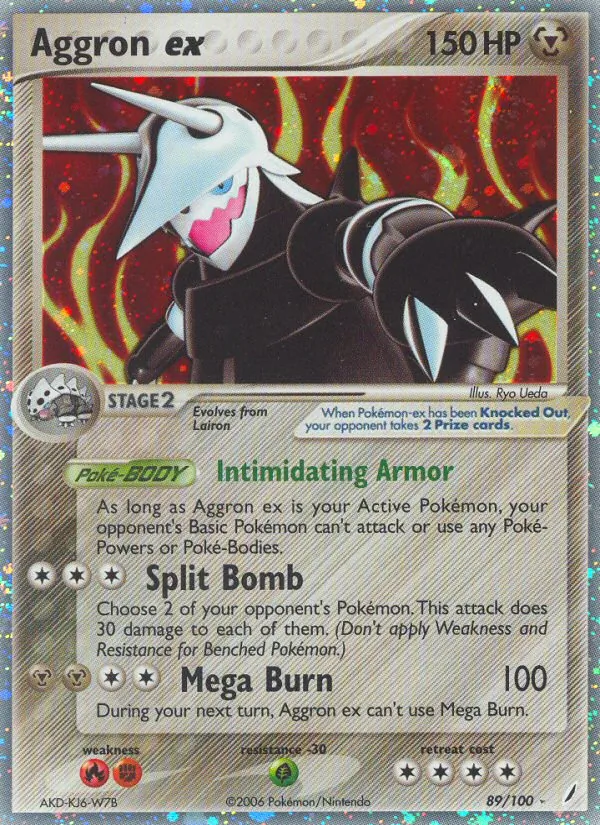 Aggron ex card from Crystal Guardians, number 89/100