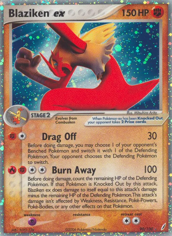 Blaziken ex card from Crystal Guardians, number 90/100