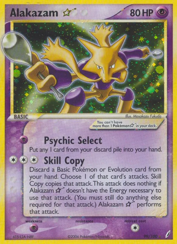 Alakazam ☆ card from Crystal Guardians, number 99/100