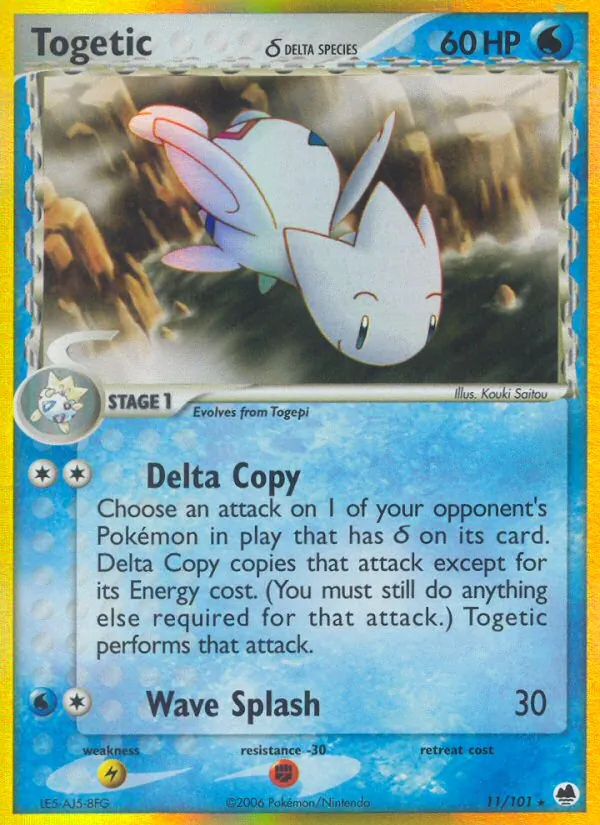 Togetic δ card from Dragon Frontiers, number 11/101