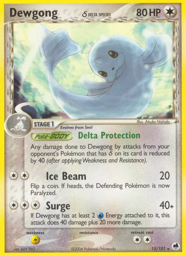 Dewgong δ card from Dragon Frontiers, number 15/101