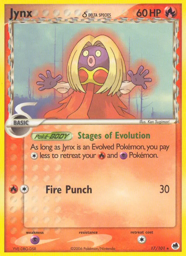 Jynx δ card from Dragon Frontiers, number 17/101