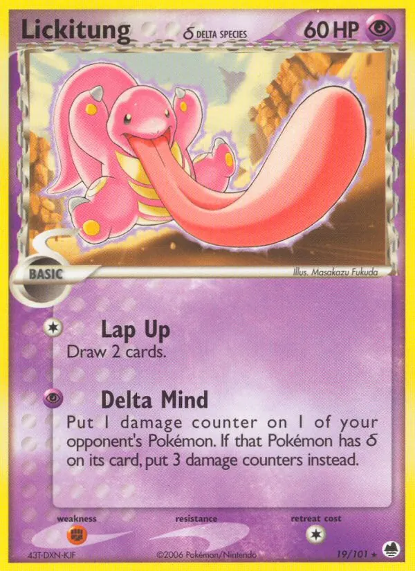 Lickitung δ card from Dragon Frontiers, number 19/101