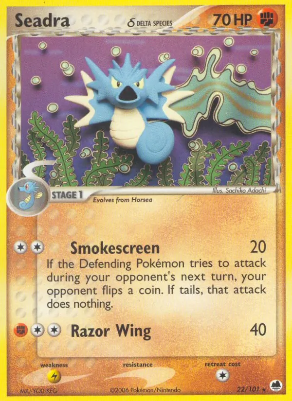 Seadra δ card from Dragon Frontiers, number 22/101