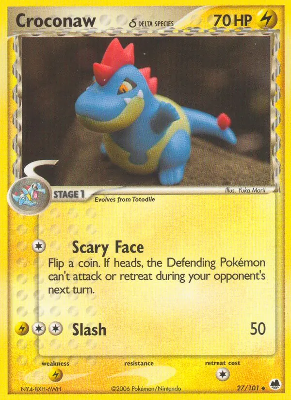 Croconaw δ card from Dragon Frontiers, number 27/101