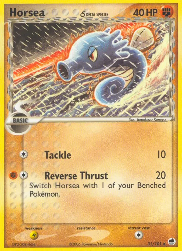 Horsea δ card from Dragon Frontiers, number 31/101