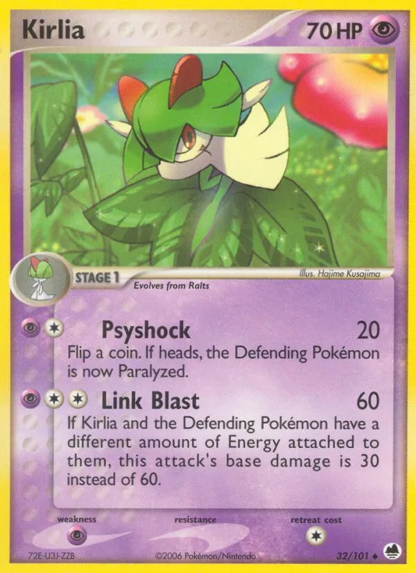 Kirlia card from Dragon Frontiers, number 32/101