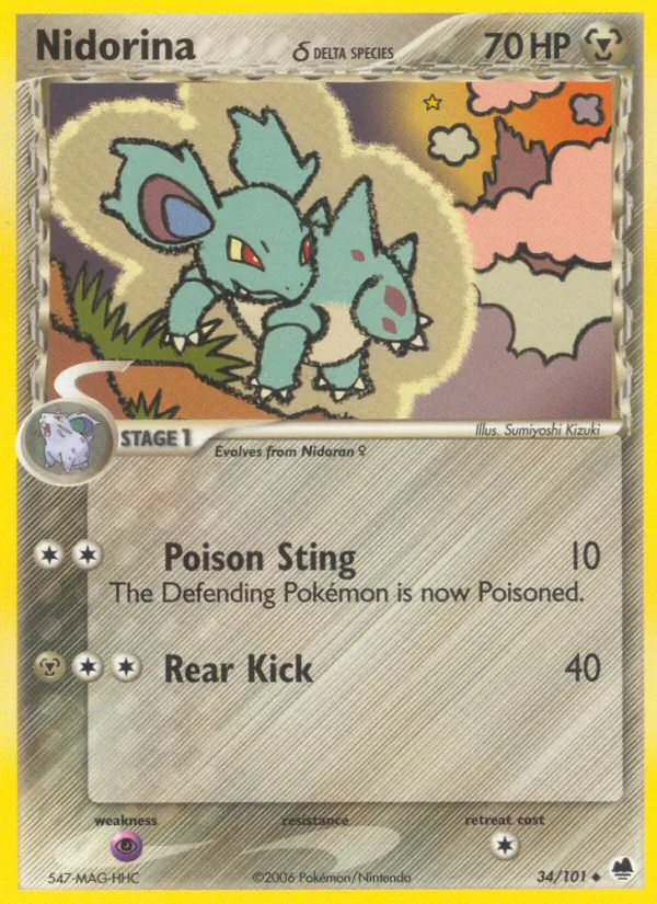 Nidorina δ card from Dragon Frontiers, number 34/101