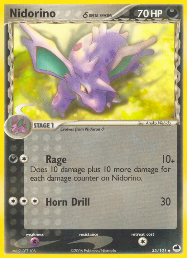 Nidorino δ card from Dragon Frontiers, number 35/101