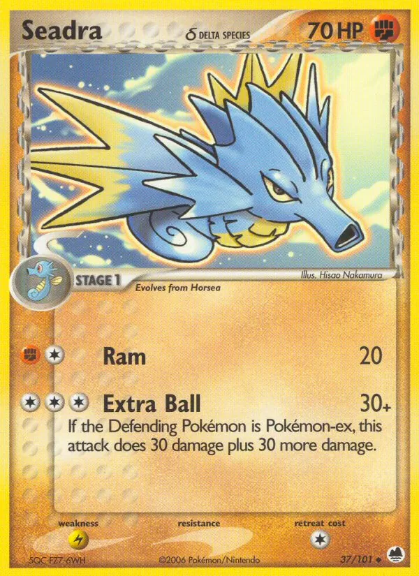 Seadra δ card from Dragon Frontiers, number 37/101