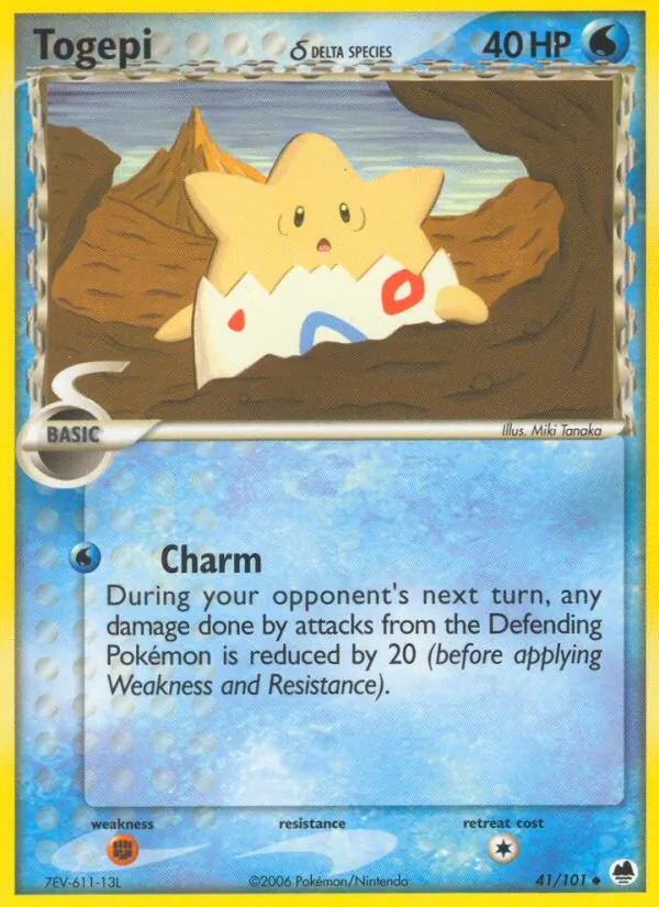 Togepi δ card from Dragon Frontiers, number 41/101