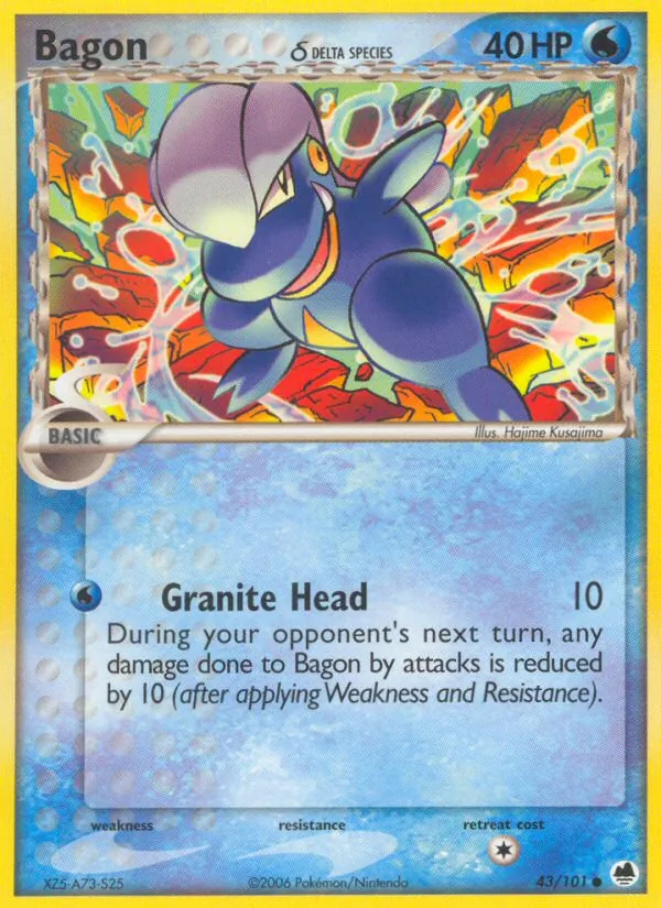 Bagon δ card from Dragon Frontiers, number 43/101