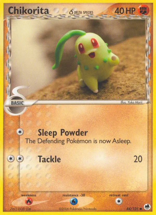 Chikorita δ card from Dragon Frontiers, number 44/101