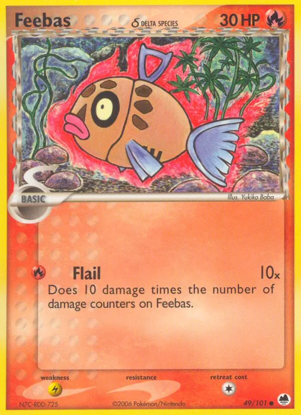 Feebas δ card from Dragon Frontiers, number 49/101