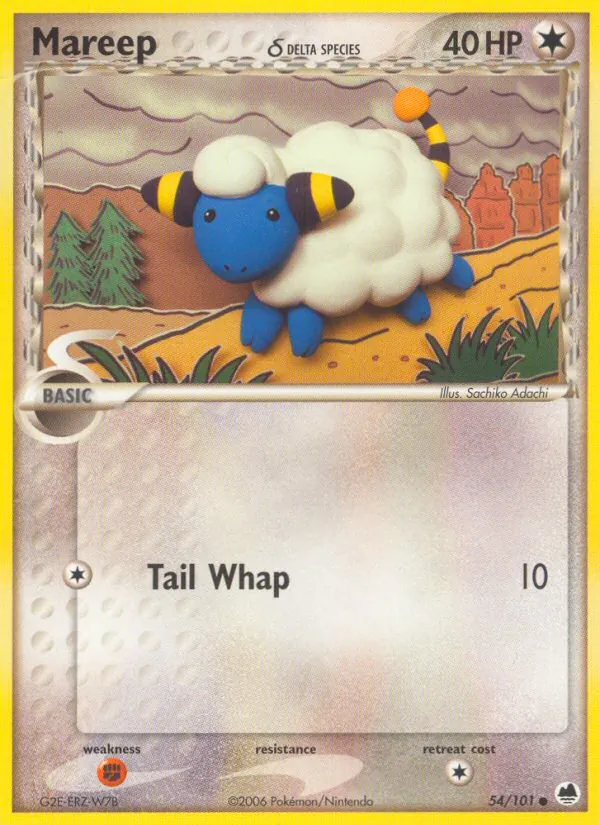 Mareep δ card from Dragon Frontiers, number 54/101